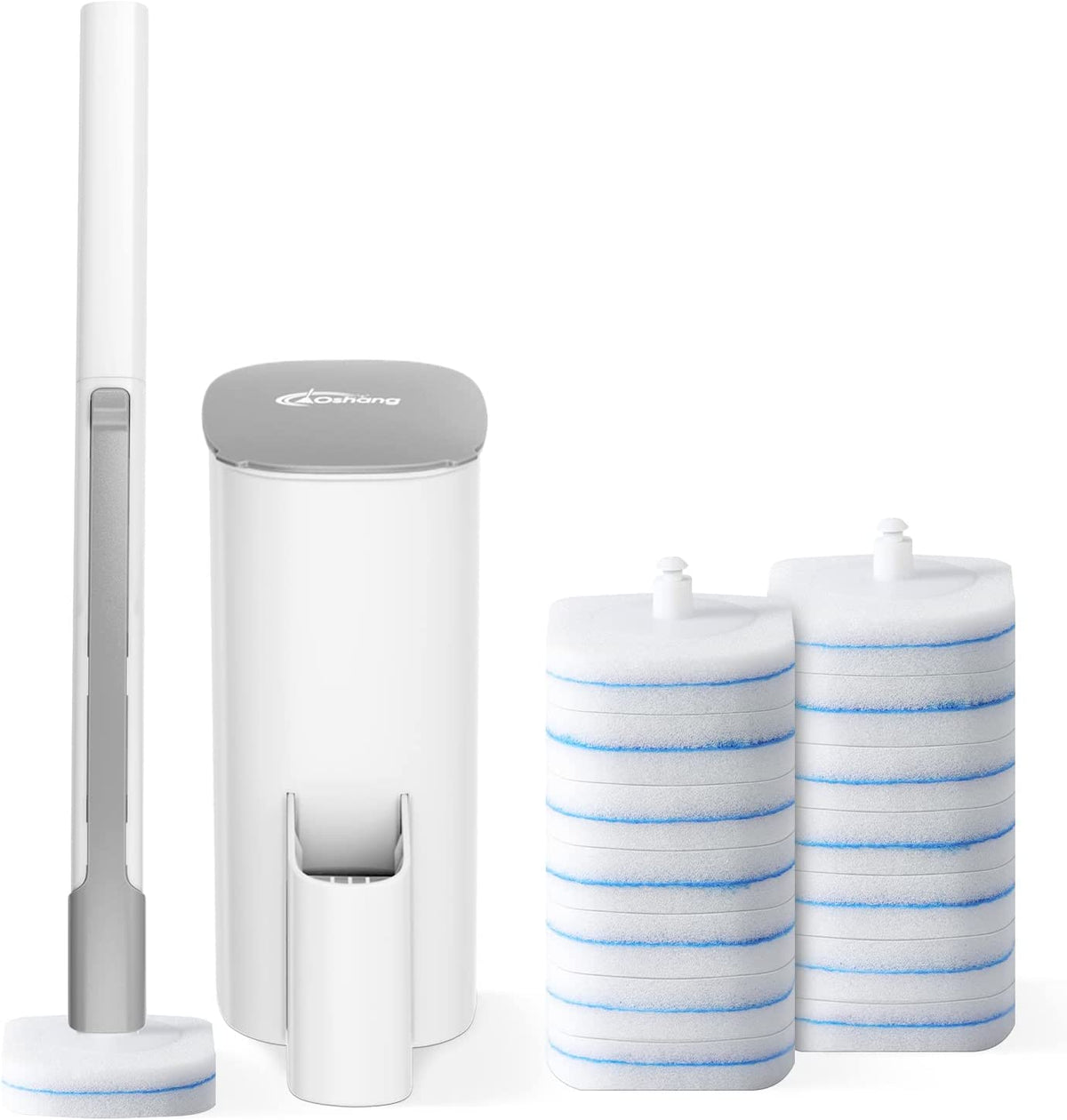 Disposable Toilet Brush with Holder & 14 Refills – Hygienic Toilet Cleaning System