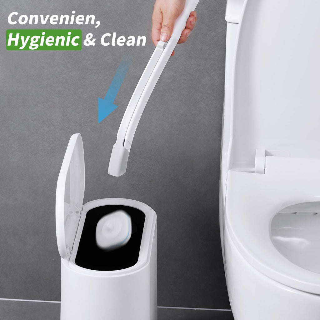 Disposable Toilet Brush with Holder & 14 Refills – Hygienic Toilet Cleaning System