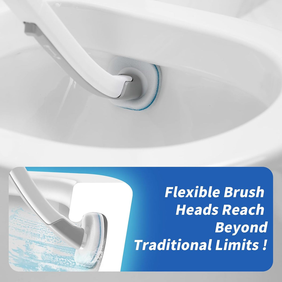 Disposable Toilet Brush with Holder & 14 Refills – Hygienic Toilet Cleaning System